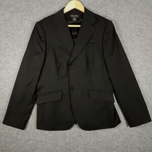 Brooks Brothers Blazer Womens 14 Black 100% Italian Wool Bemberg Cupro Lining